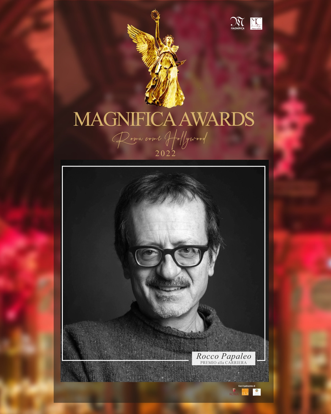Rocco Papaleo tra i premiati della prima edizione dei Magnifica Awards “Roma come Hollywood”